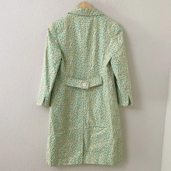 Vintage 90s Express Trench Coat Jacket Size Small Floral Spring New With Tags - Picture 6 of 7